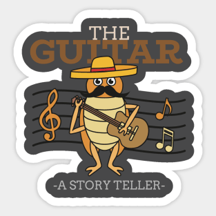 The guitar, a story teller Music (dark) Sticker